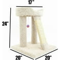 thumbnail image 2 of French Flair Elevated Cat Scratch Post with Cat Bed, Compact and Stylish Elevated Cat Bed with Plush Carpet and Sisal Scratching Post, Perfect for Sleep and Play Light Gray, 2 of 12