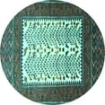 thumbnail image 1 of Ahgly Company Indoor Round Persian Turquoise Blue Traditional Area Rugs, 6' Round, 1 of 4