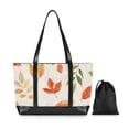 thumbnail image 7 of FORMRS Canvas Laptop Tote Bag for Women with 15.6" Computer Compartments Shoulder Handbag, Beige Autumn Leaves, 7 of 7