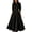 Black, variant on Womens Cotton Linen Blend Button Front Dress High Waist Midi Maxi Shirt Dress with Pockets Pleated Skirt Navy 2XL