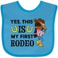 thumbnail image 3 of Inktastic Yes, This is My First Rodeo- Cowgirl in Hat and Boots Girls Baby Bib, 3 of 4