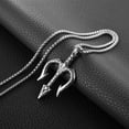 thumbnail image 5 of HZMAN Men Vintage Poseidon Trident Necklace, Ancient Greek Mythology Amulet Pendant, 5 of 7