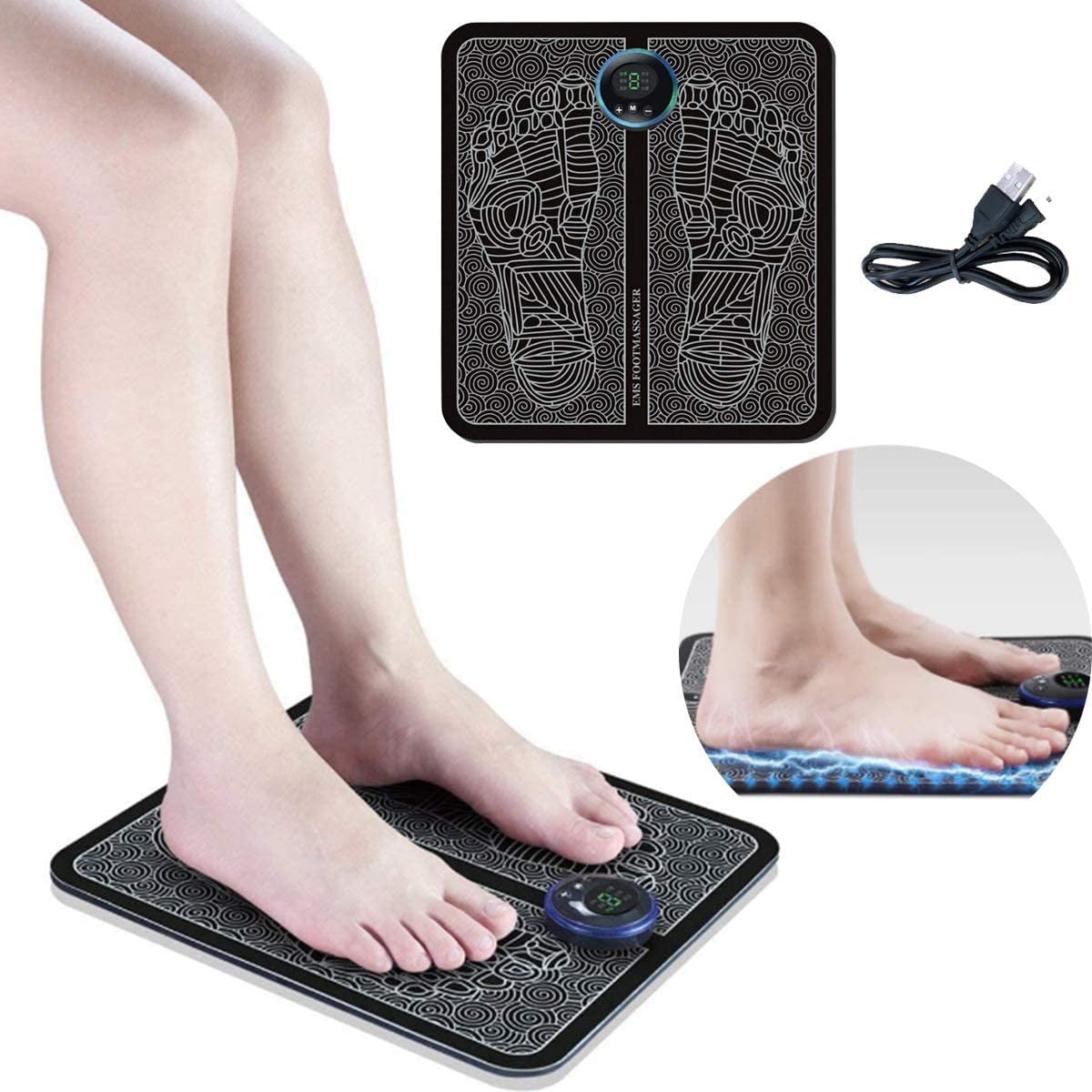 EMS Foot Massager Pulse Massager 6 Modes Circulation And EPS Booster Foot  Leg Blood Foot Spa -- Rechargeable - Wish