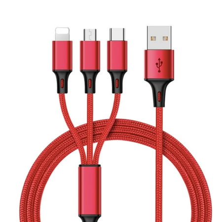 Universal USB Fast Charging Cable 3 in 1 Multi Function Cell Phone Charger  Cord Color:Red | Walmart Canada