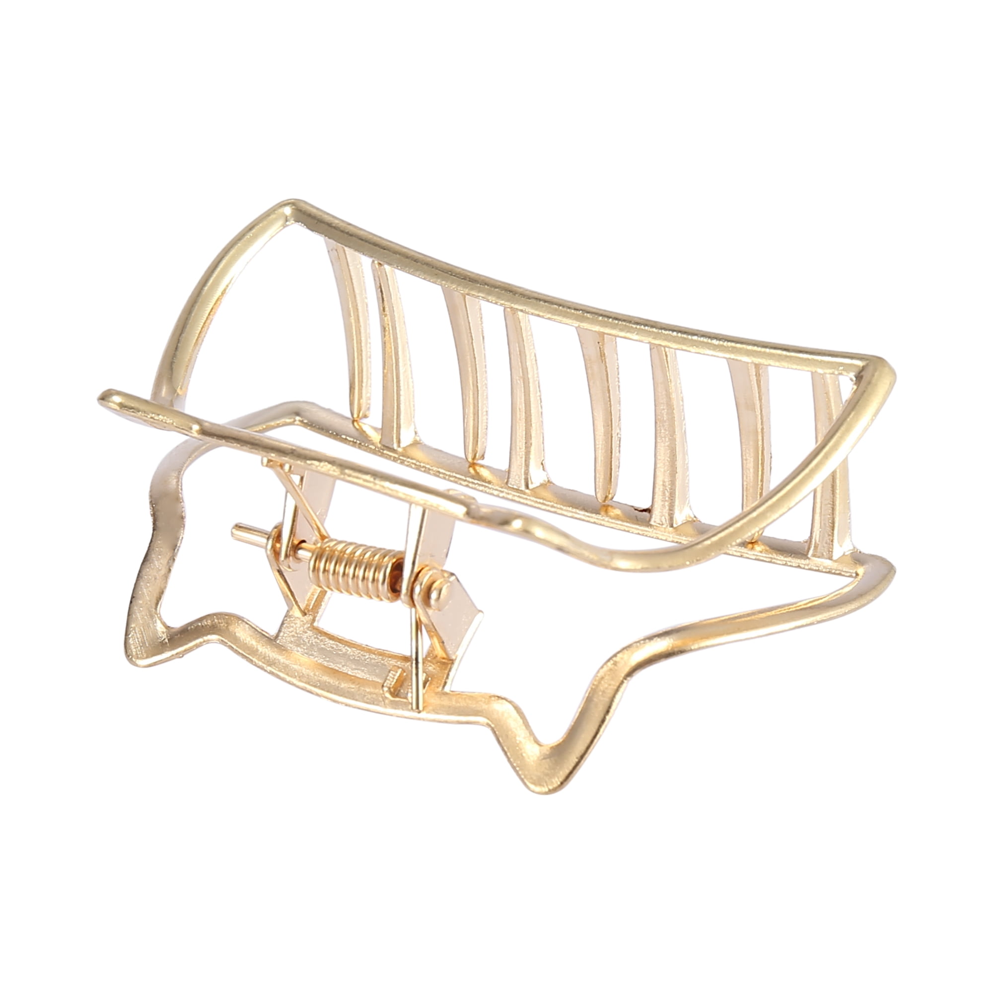 Unique Bargains 2.7 Inch Metal Hair Claw Clips Gold Tone Claw for Women Beauty