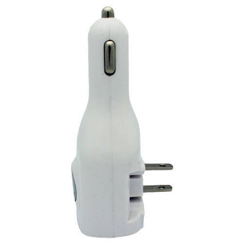 Retractable USB Cable w 2-Port USB Car Home Charger X7Q for Kyocera DuraForce Pro 2 - LG V20, G6, V30, G5, V50 ThinQ 5G, V40 ThinQ, V35 ThinQ, Q7 Plus, Stylo 4 Plus, Google Nexus 5X, G8 ThinQ