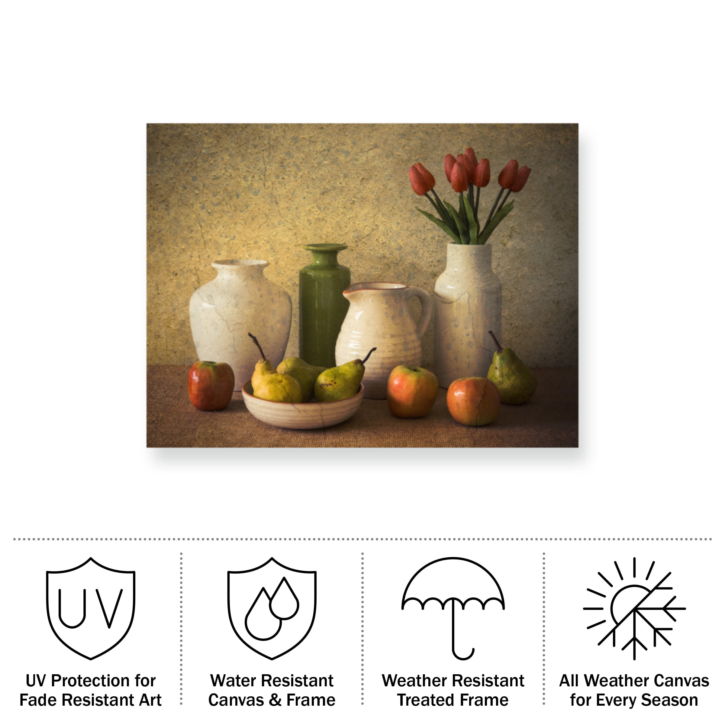 Jacqueline Hammer 'Apples Pears And Tulips' Outdoor Canvas