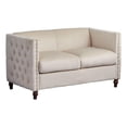 thumbnail image 3 of Home Square 3-Piece Set with Velvet Sofa and Loveseat and Chair in Beige, 3 of 15