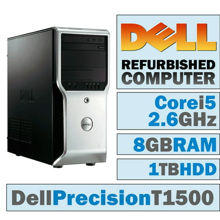 REFURBISHED Dell Precision T1500 MT/Core i5-750 @ 2.67 GHz/8GB DDR3/1TB HDD/DVD-RW/No