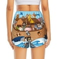 thumbnail image 4 of Uemuo Animals on Noah's Ark Floating Pattern Women's Athletic Shorts High Waisted Running Shorts with Liner Pockets Gym Elastic Workout Shorts-Small, 4 of 9