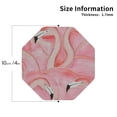 thumbnail image 3 of Pofeuu Flamingos Print Leather Coasters Set of 6, Round Cups Mugs Mat Pad for Home Kitchen Heat Resistant Drink Coasters,Octagon, 3 of 7