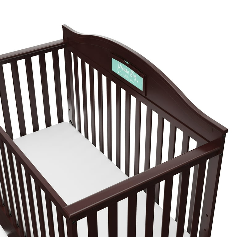 Graco Story 5 in 1 Convertible Baby Crib with Drawer and Reversible Headboard Espresso