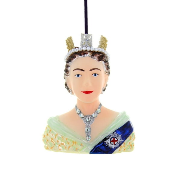 Young QUEEN ELIZABETH II Glass Christmas Ornament by Cody Foster