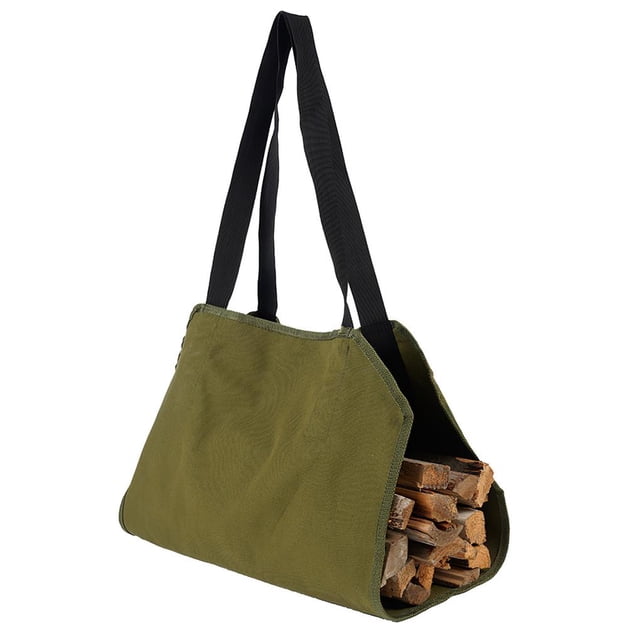 Bolsa De Leña De Lona Bolsa De Registro De Lona Portátil Bolsa De Madera Duradera Encerada Duradera Kit De Leña Portátil Con Dos Asas Resistentes Para Picnic Camping Al Aire Libre Serendint TO005501-03