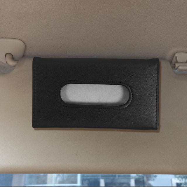 Houderco Soporte De Pañuelos Para Auto En Negro Con Capacidad Adecuada Y Estilizado Para Visor De Sol