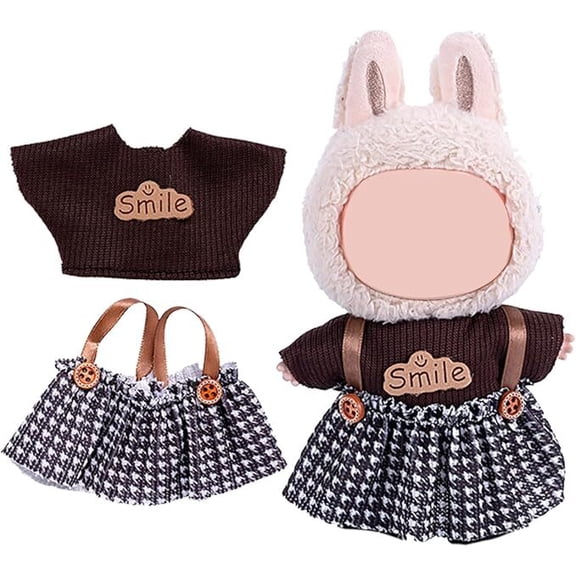 Premium Hand Crocheted Doll Outfit Set with Hat Sweater Bag for 5.91-6.7 inch 15-17 cm LBB Dolls Halloween Christmas Gifts