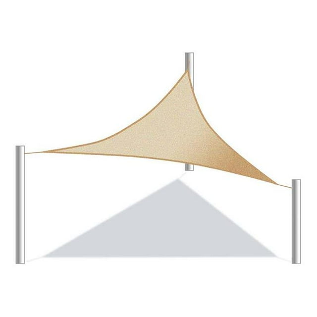 Aleko SS03TRI10X10X10SD-UNB 10 x 10 x 10 ft. Triangular Waterproof Sun Shade Sail Canopy Tent, Sand