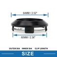 thumbnail image 4 of Tapa central de rueda universal, duradera, 64 mm, 2.52" de diámetro exterior, cubiertas de cubo de vehículo, plástico negro, 4 of 6