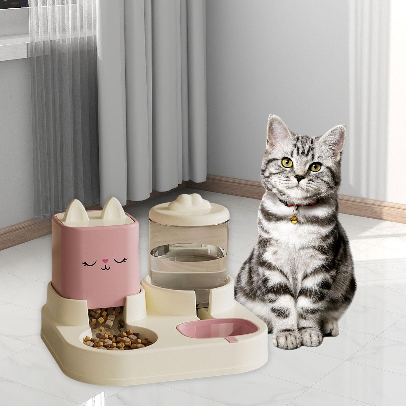 Fzaqwen Automatic Cat Feeder Anti Slip Base Cat Dog Bowl Feeding Station Food Feeder