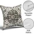 thumbnail image 3 of Black White Grey Ethnic Boho Throw Pillow Covers 20x20 Inch Bohemian Carpet Vintage Gray Floral Decorative Pillows Pillow Cases Farmhouse Accent Home Decor For Bedroom Couch Sofa Porch Set Of 2, 3 of 3