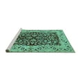 thumbnail image 2 of Ahgly Company Machine Washable Indoor Rectangle Oriental Turquoise Blue Traditional Area Rugs, 8' x 12', 2 of 4