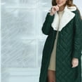 thumbnail image 6 of Black and Friday Clothing Sales Idoravan Women's Quilted Puffer Coat,Womens Winter Clothes Plus Size Warm Lapel Leather Cotton Coat Long Sleeve Jacket Army Green XXL, 6 of 6
