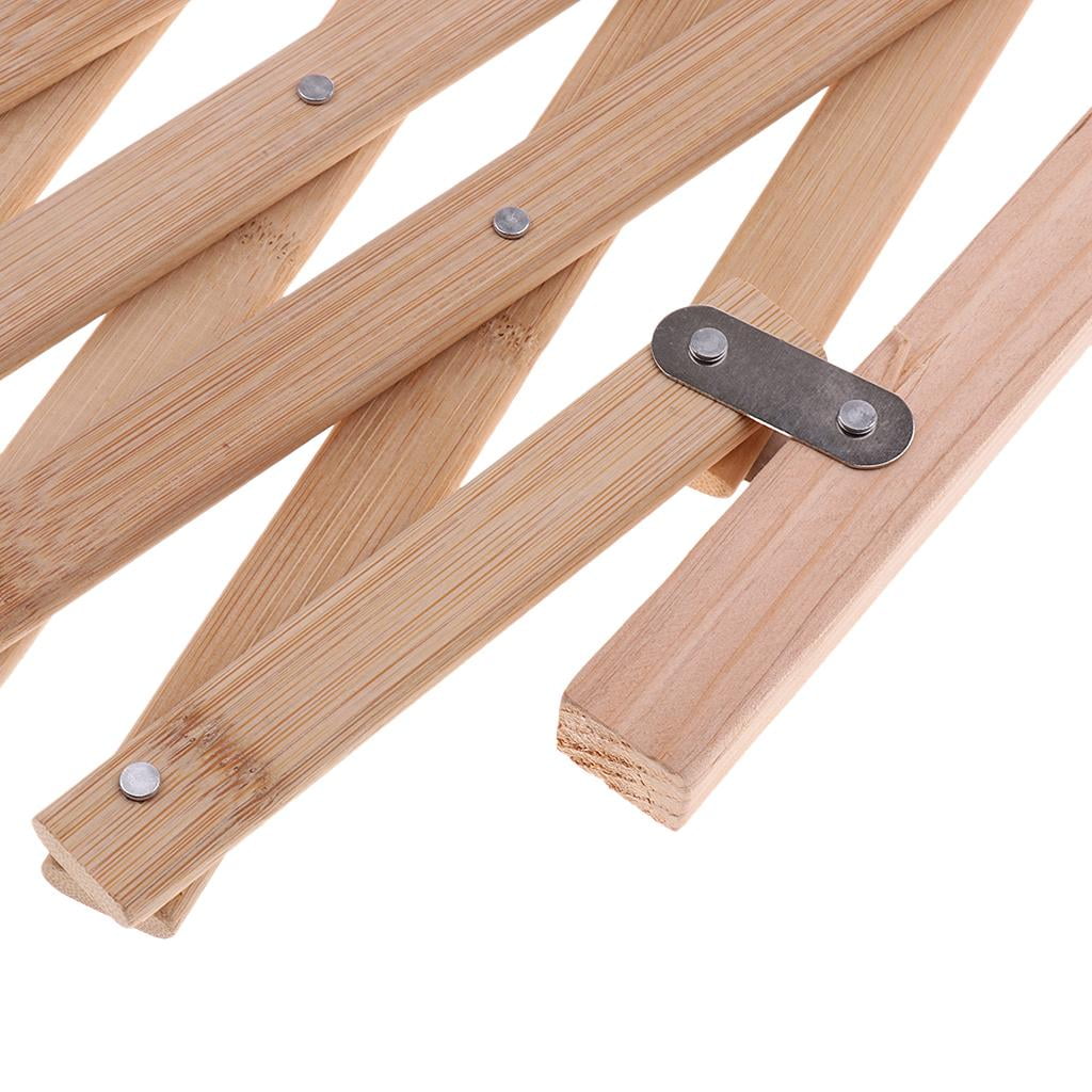 2X Expandable Dog Gate, Wooden Accordion Expansion Gate for Doorway Stairs, Folding Gate for Small Medium Pet Dog, 16.14x39.37 inch