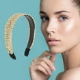 thumbnail image 2 of Unique Bargains 1 Pc Retro Braided Headband 6.1"x4.72" Light Yellow, 2 of 6