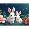 thumbnail image 4 of Cute Cartoon Rabbit Floral Decoration Spring Theme Backdrop Banner Birthday Party Supplies Photography Props Easter Wall Hanging Backdrop, 4 of 4