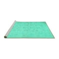 thumbnail image 2 of Ahgly Company Machine Washable Indoor Square Abstract Turquoise Blue Contemporary Area Rugs, 5' Square, 2 of 4