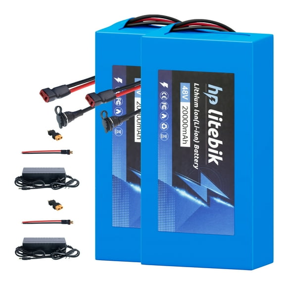 2PC 48v 20ah Battery Lithium Battery Pack 48v Ebike Battery 1200W for Adult Electric Bike