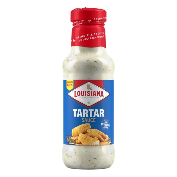 Louisiana Fish Fry Creamy Tartar Sauce with Relish & Lemon, 10.5 oz Bottle