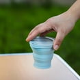thumbnail image 5 of 4 Pcs 6 oz Silicone Collapsible Cups for Traveling Foldable Camping Cups Collapsible Water Cup Portable Drinking Cups with Lids Collapsible Mug for Outdoor Hiking(Blue+Pink+Green+Gray), 5 of 7
