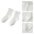 thumbnail image 5 of Osdhezcn Women's Ruffle and Bow Anklet Socks Lace Ruffle Frilly Comfortable Cotton Socks, 5 of 19