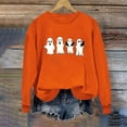 thumbnail image 3 of Halloween Womens Sweatshirts Crewneck Ghost Printed Shirts Fall Winter Long Sleeve Sweaters Casual Blouses Loose Fitting Hoodless Sweatshirt Pullover Top Halloween Costumes, 3 of 5