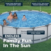 Bestway: Steel Pro MAX 14 x 42 Above Ground Pool Set - 3440 Gallon, Outdoor Family Pool, Corrosion & Puncture Resistant, Includes Filter, Pump, Ladder & Cover