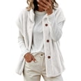 thumbnail image 3 of TARIENDY Warm Vests for Women Winter Fleece Jackets Sleeveless Stand Collar Button Down Outerwear Vest for Cold Weather White L, 3 of 9