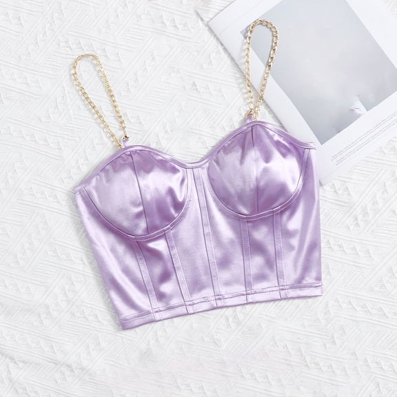 purcolt Womens Corset Crop Tops Camisole Chain Straps Y2K Streetwear Club Party Going Out Tops