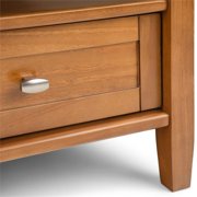 Bowery Hill Wood 36 Square Transitional Coffee Table in Light Golden Brown