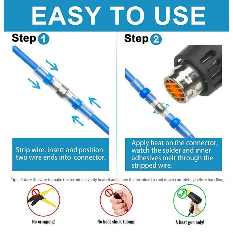 Solder Seal Wire Connectors Self-Solder Heat Shrink Butt