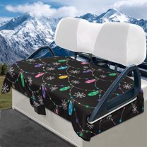 Yuyamidu Colorful Lights Golf Cart Seat Covers Snowflake Flannel Golf Cart Seat Towel Blanket Fits in More 2 Person Seats Golf Carts, Christmas Decoration