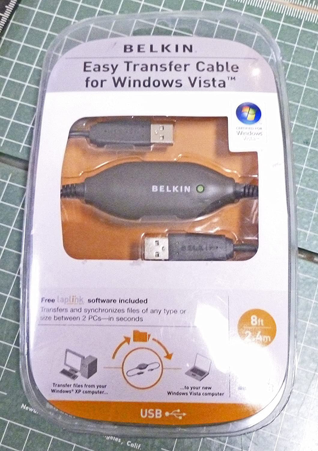 Belkin Easy Transfer Cable-WINDOWS VISTA-NEUF Comme neuf & FACTORY SEALED 