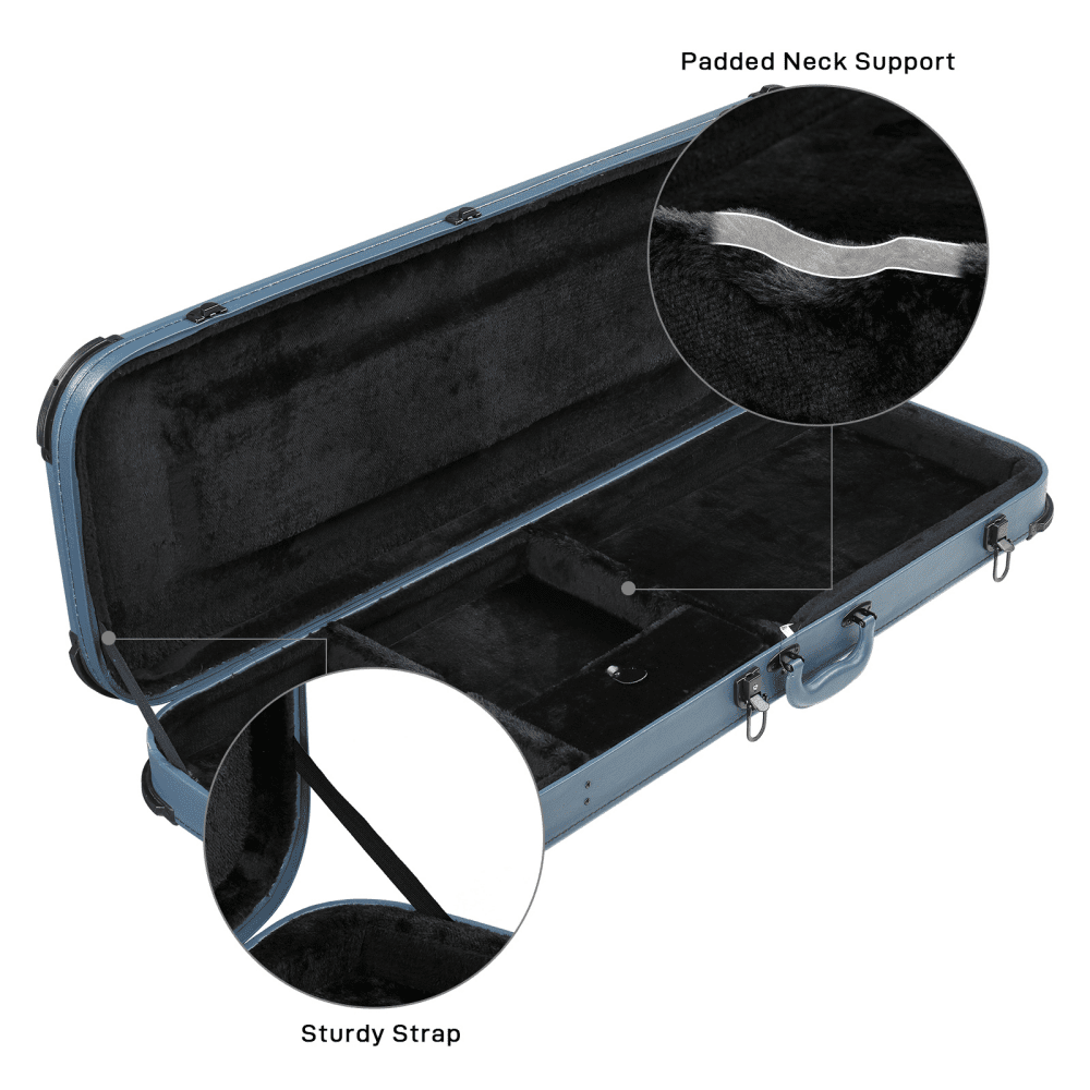 Tcbosik Electric Guitar Hard Case with Lock for ST/TL/Burning Fire/170 Style, Blue