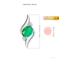 thumbnail image 4 of ANGARA Natural Shell Style Oval 2.25 ct Emerald and Diamond Pendant in 925 Sterling Silver for Women (Size-10x8mm) | May Birthstone, Anniversary, Jewelry Gift for Women | Natural Emerald Necklace, 4 of 9
