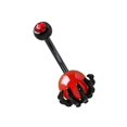 thumbnail image 2 of Belly Button Dangle 14G Curved Statement Stylish Belly Piercing Jewelry for Skeleton Hand, 2 of 8
