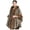 Khaki, variant on ZhangBaoLin Women Shawl Wrap Cardigan Faux Fur Collar Poncho Cape Sweater Winter Long Party Coat