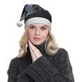 thumbnail image 5 of KLL Christmas Hats for Adults Plush Valley Gray Dragon Print Santa Hat Xmas Fluffy Santa Claus Hat for Women Men, 5 of 6