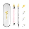 thumbnail image 2 of Vikerer 2 Pack Rhinestone Picker, Diamond Art Painting Dotting Pen Dual-end Rhinestones Pickup Tool for Nail Gems Flatback Swarovski Crystal Nail Art DIY Decoration Tool with 4 Extra Tips, 2 of 3