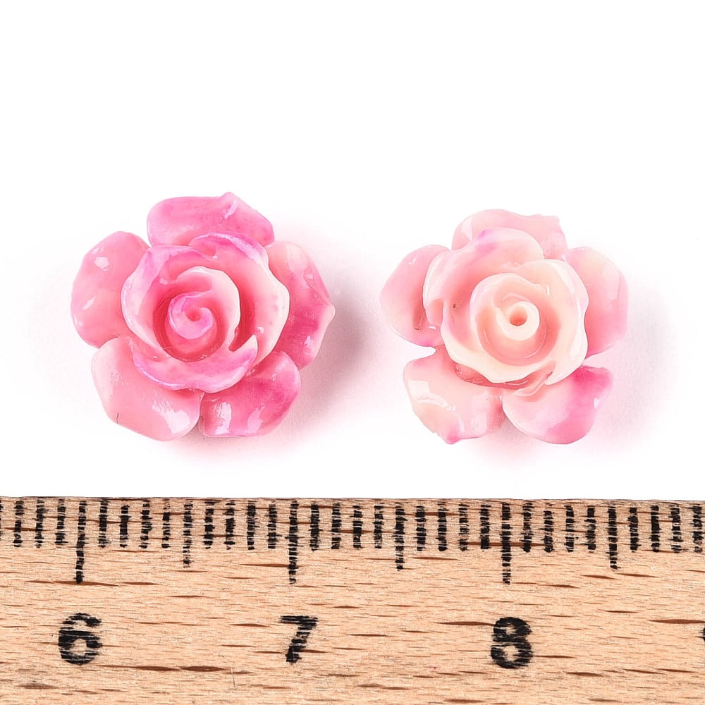 Coral Beads Dyed Flower Camellia 12x12x7mm Hole: 1mm DIY