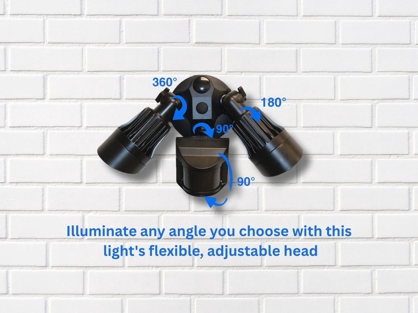 HOMEnhancements Outdoor Motion Sensor Flood Lights, 1900 Lumen, 20W, 3000K LED, Dual Heads